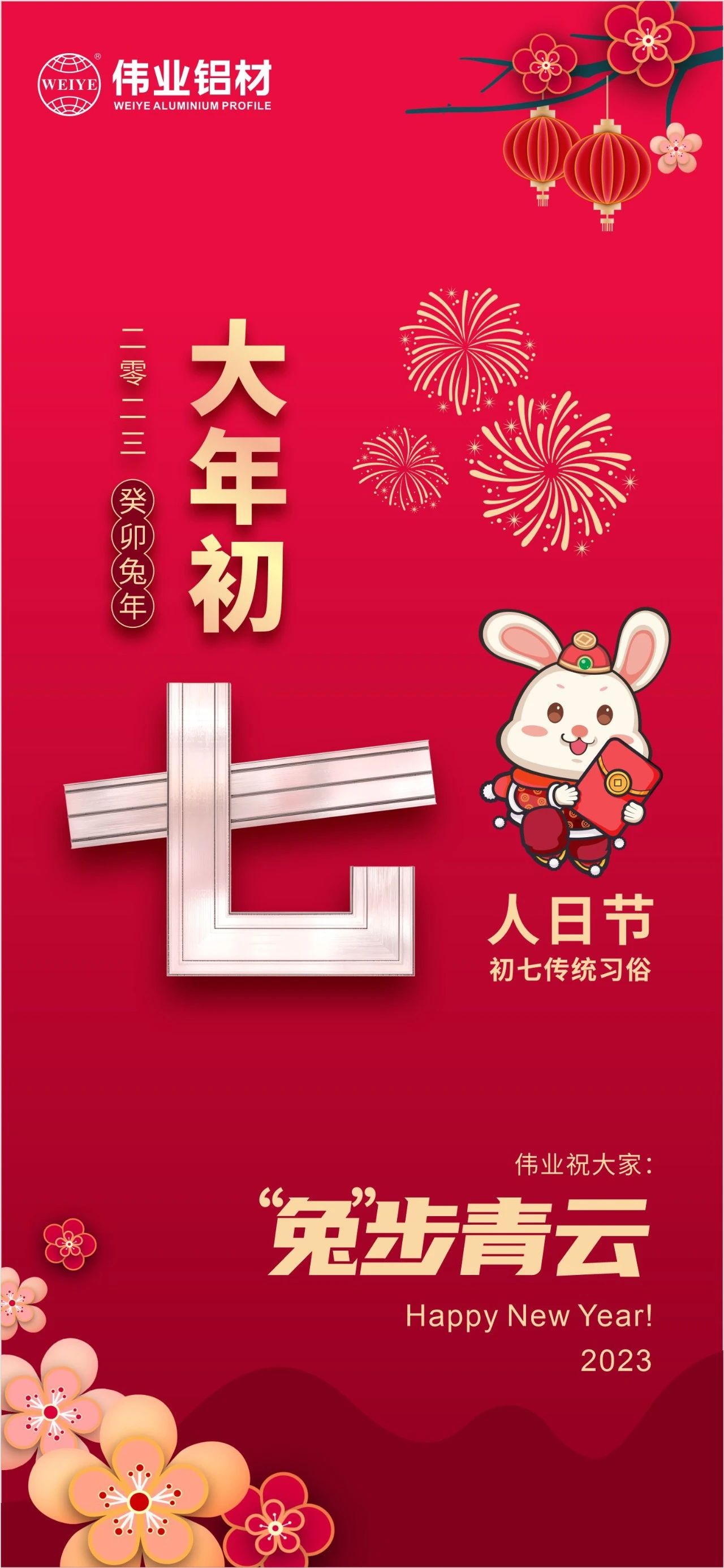 大年初七·人日節(jié)｜偉業(yè)祝您“兔”步青云！